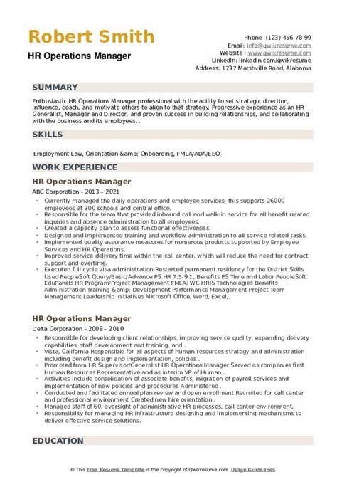 How to write hr manager resume